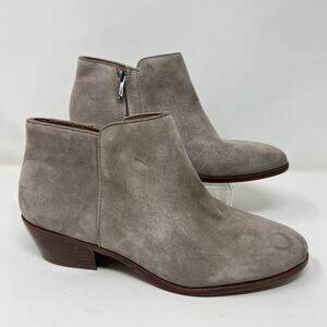 Sam Edelman Petty Ankle Boots Women’s 8W Gray Leather Side Zip Booties